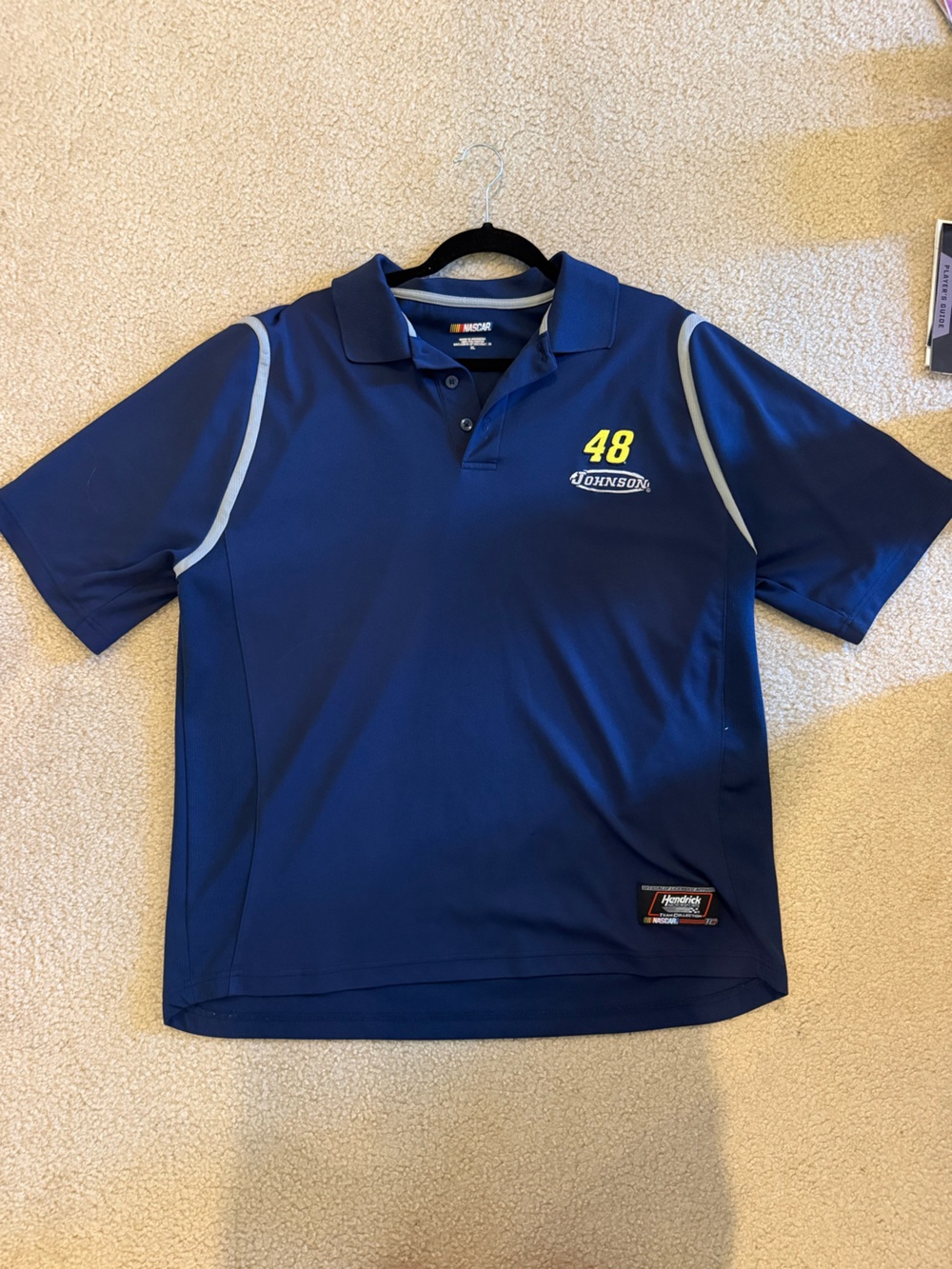 Nascar Navy & Light Gray #48 Johnson Polo